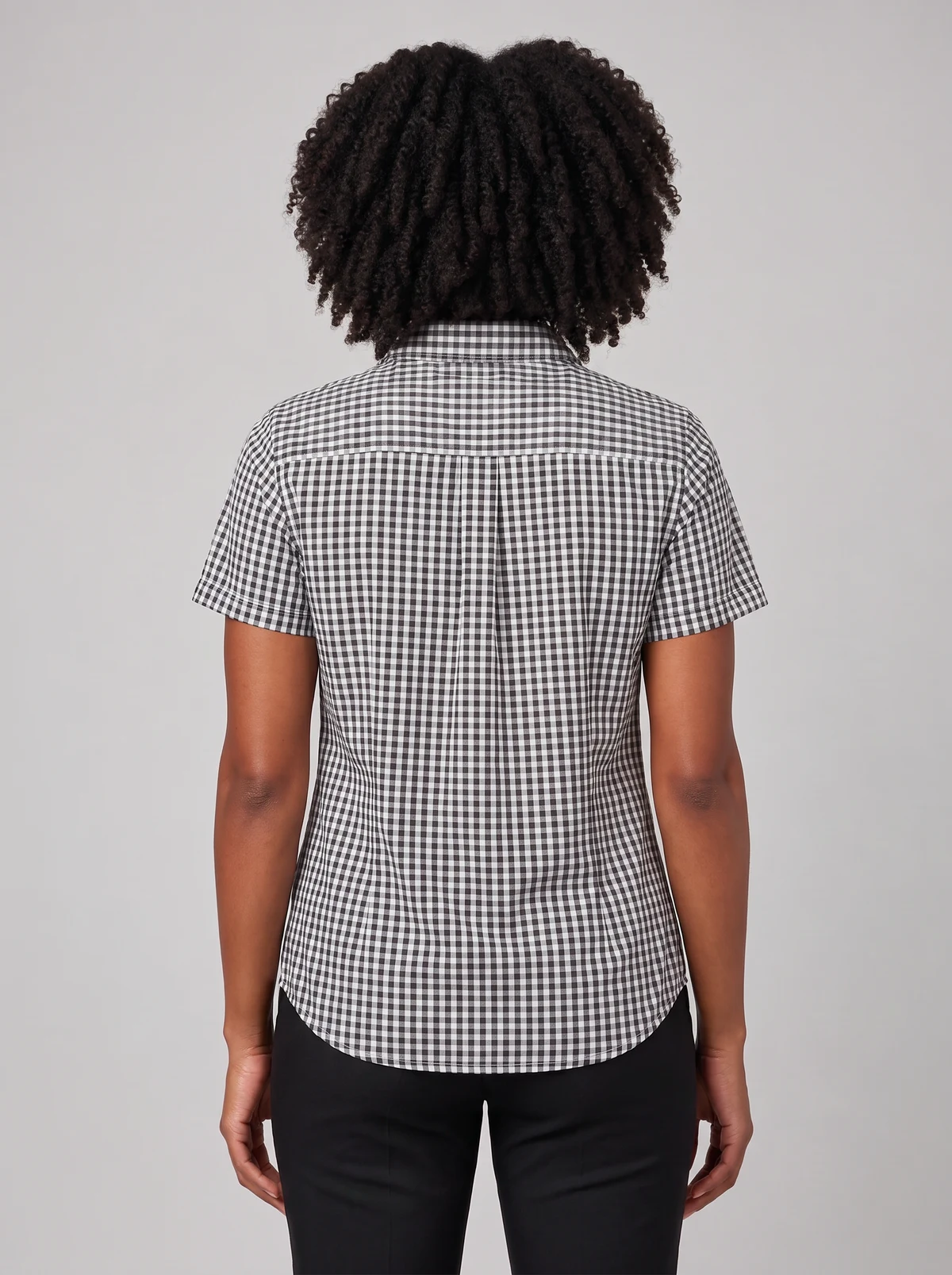Ladies Miller Short Sleeve Shirt in Black/White – back view