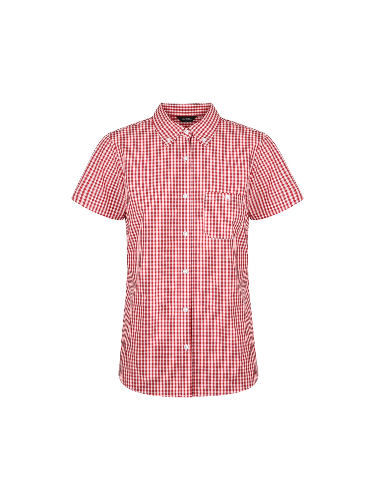 Ladies Miller Short Sleeve Shirt in Red/White