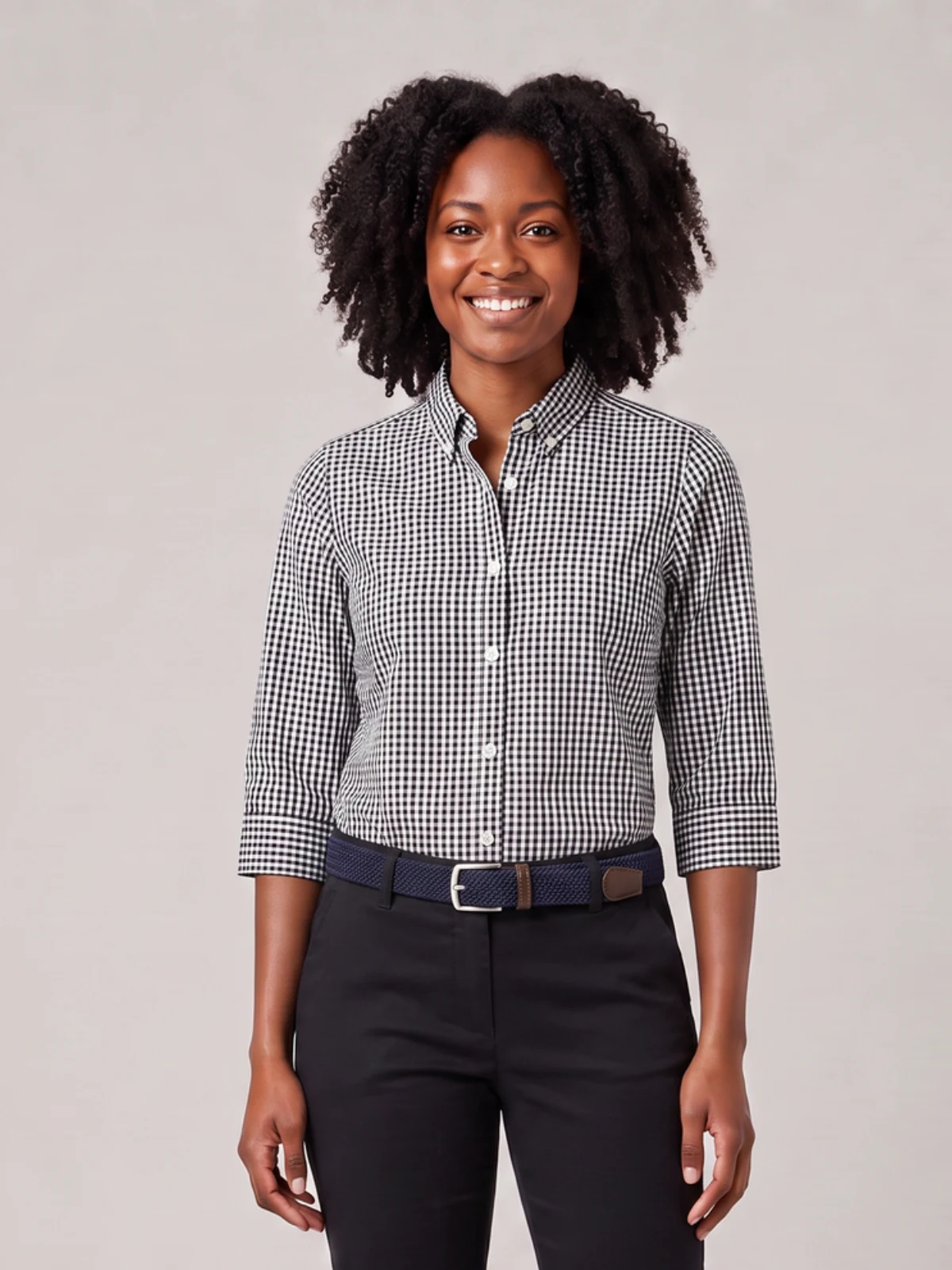 Ladies Miller 3/4 Sleeve Shirt – front view