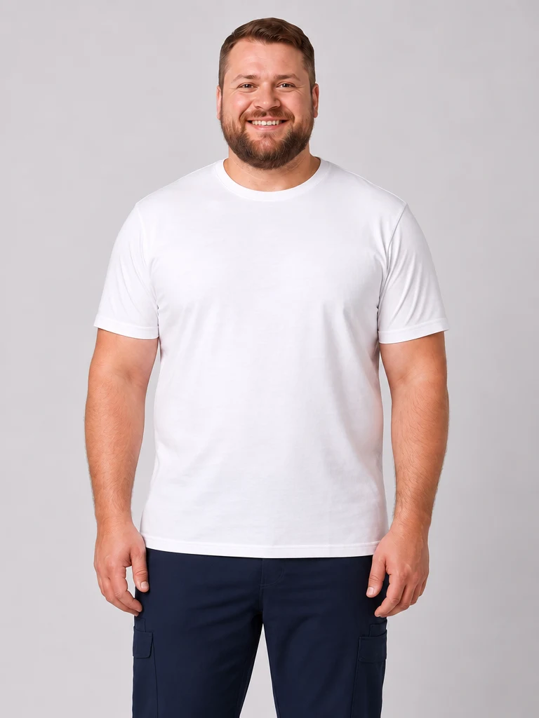 Basis Short Sleeve Tee Men's in White – front view
