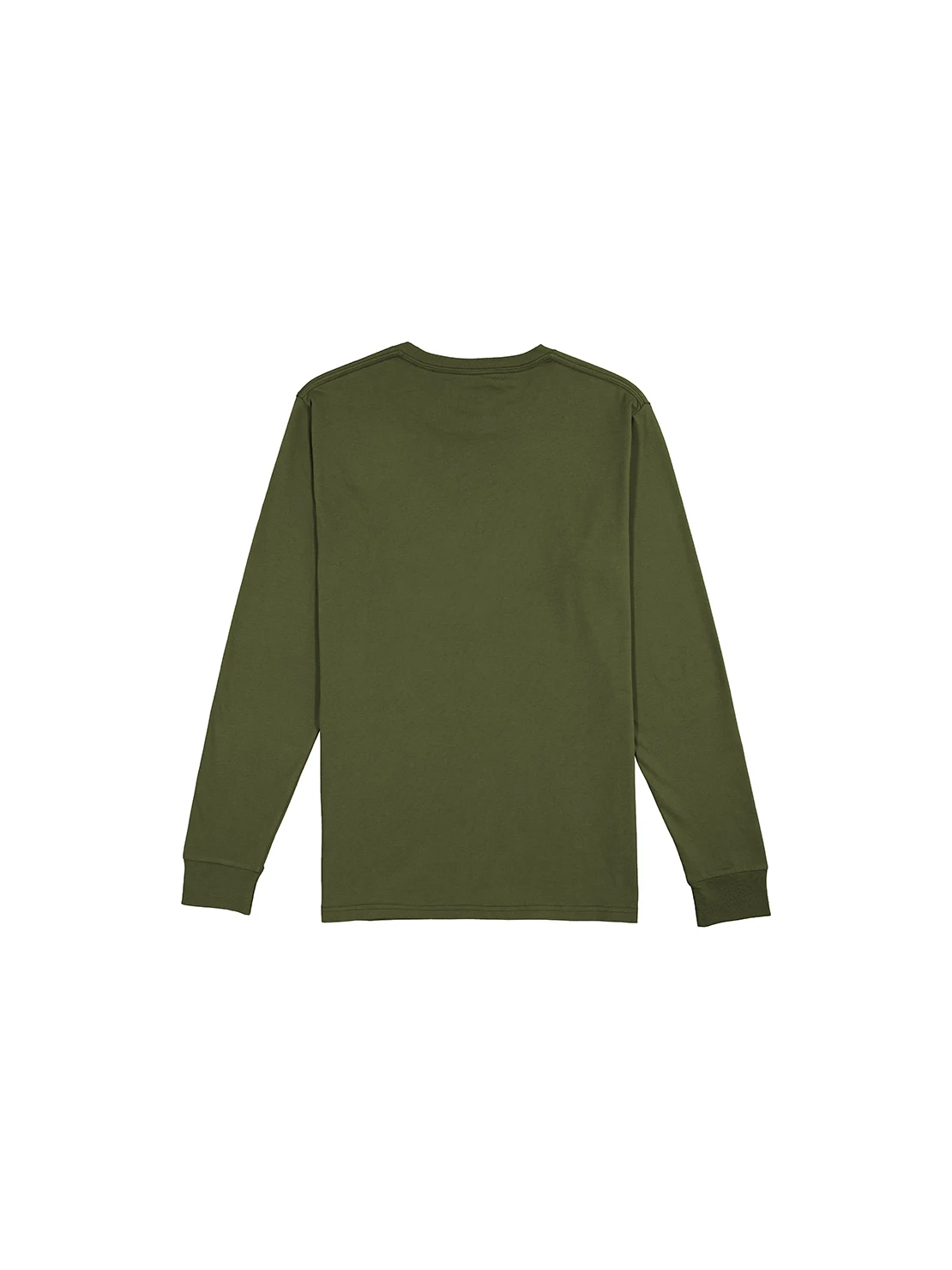 Men's Basis Long Sleeve Tee in Army – back view