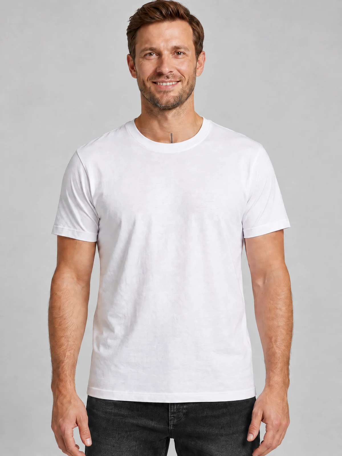Everyday Short Sleeve Tee Men's in White – close-up detail