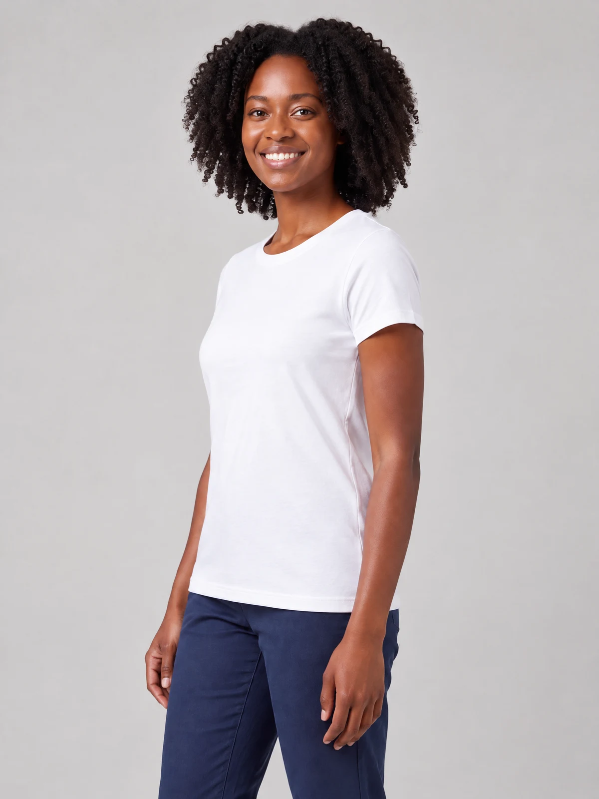 Women's Everyday Short Sleeve Tee in White – side view