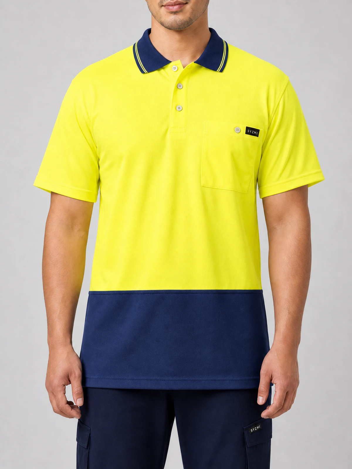 Men's Comfort Back S/S Polo – close-up detail