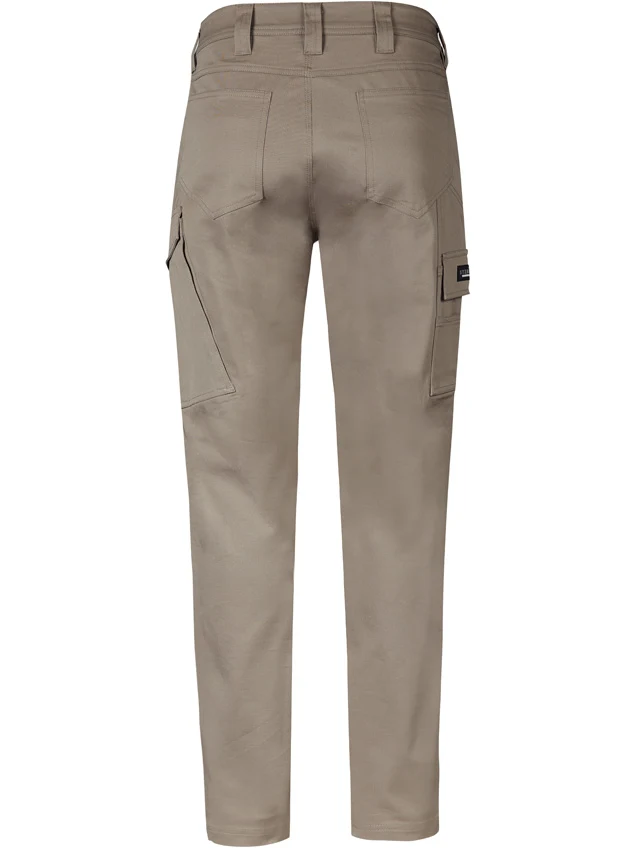 Men's Essential Basic Stretch Cargo Pant in Khaki – back view
