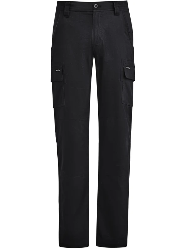 Men's Lightweight Drill Cargo Pant in Black – front view