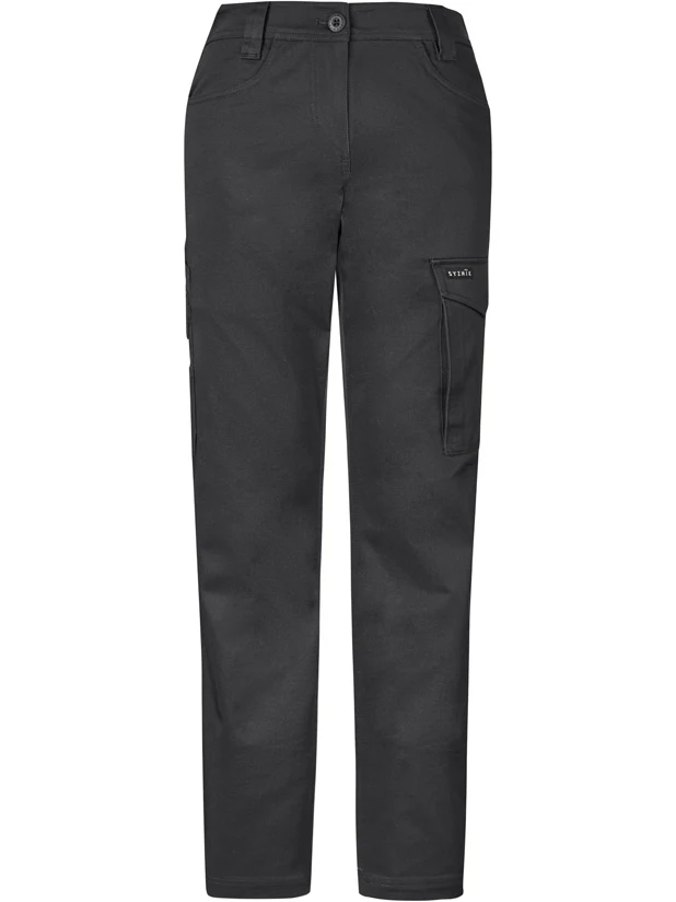 Women's Essential Basic Stretch Cargo Pant in Charcoal – front view