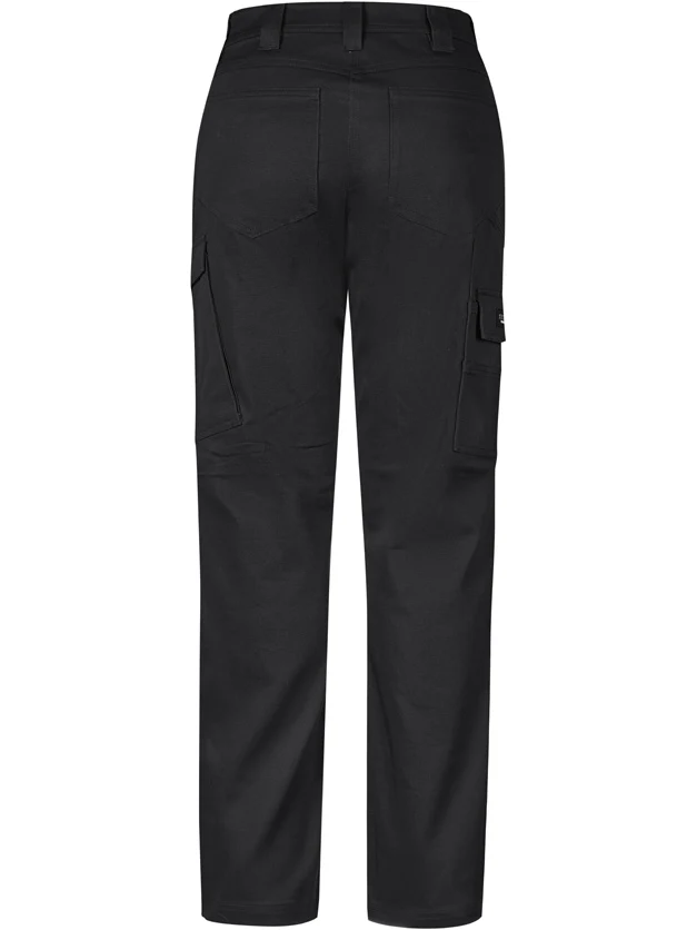 Women's Essential Basic Stretch Cargo Pant in Black – back view