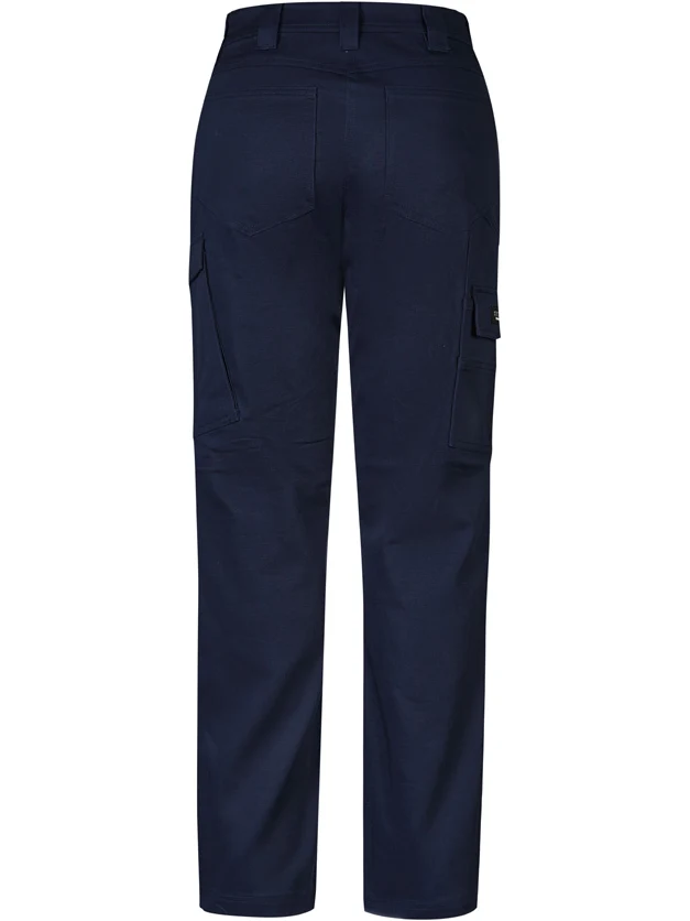 Women's Essential Basic Stretch Cargo Pant in Navy – back view