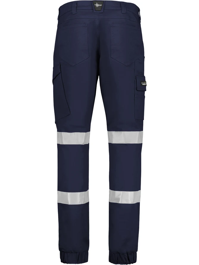 Men's Essential Stretch Taped Cargo Pant - Cuffed in Navy – back view