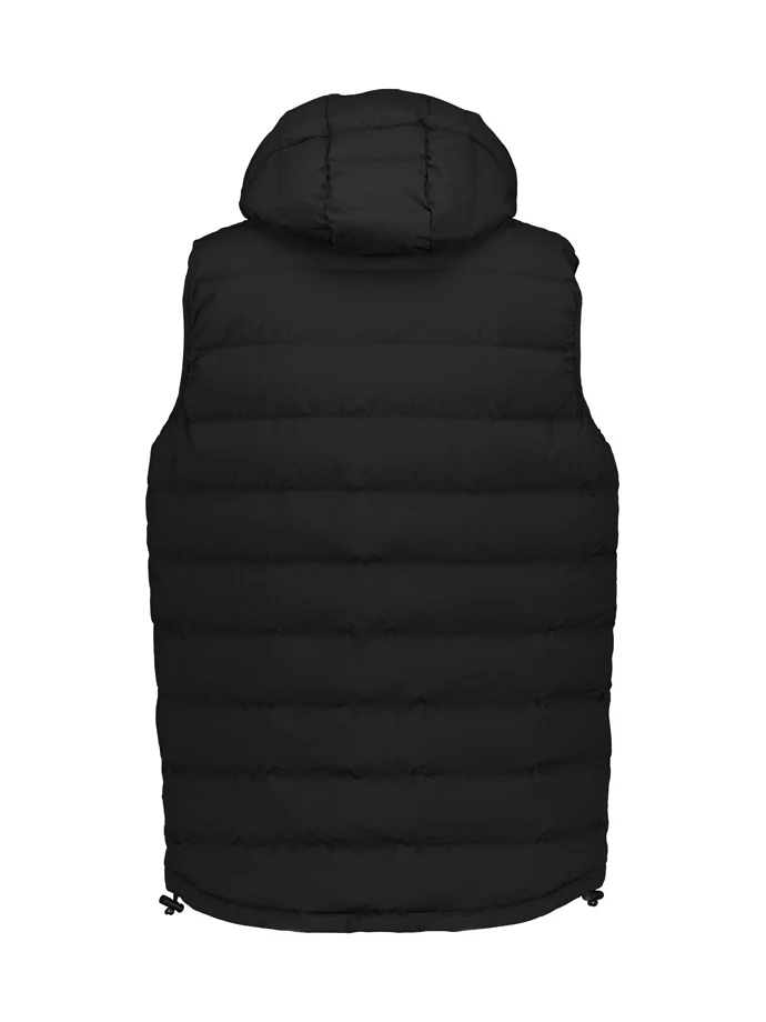 Unisex Streetworx Hooded Puffer Vest in Black – back view