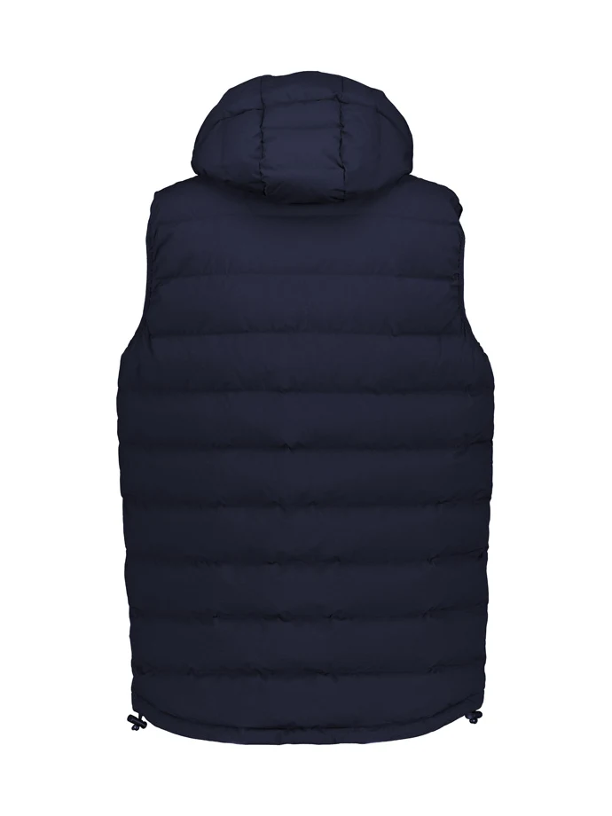 Unisex Streetworx Hooded Puffer Vest in Navy – back view