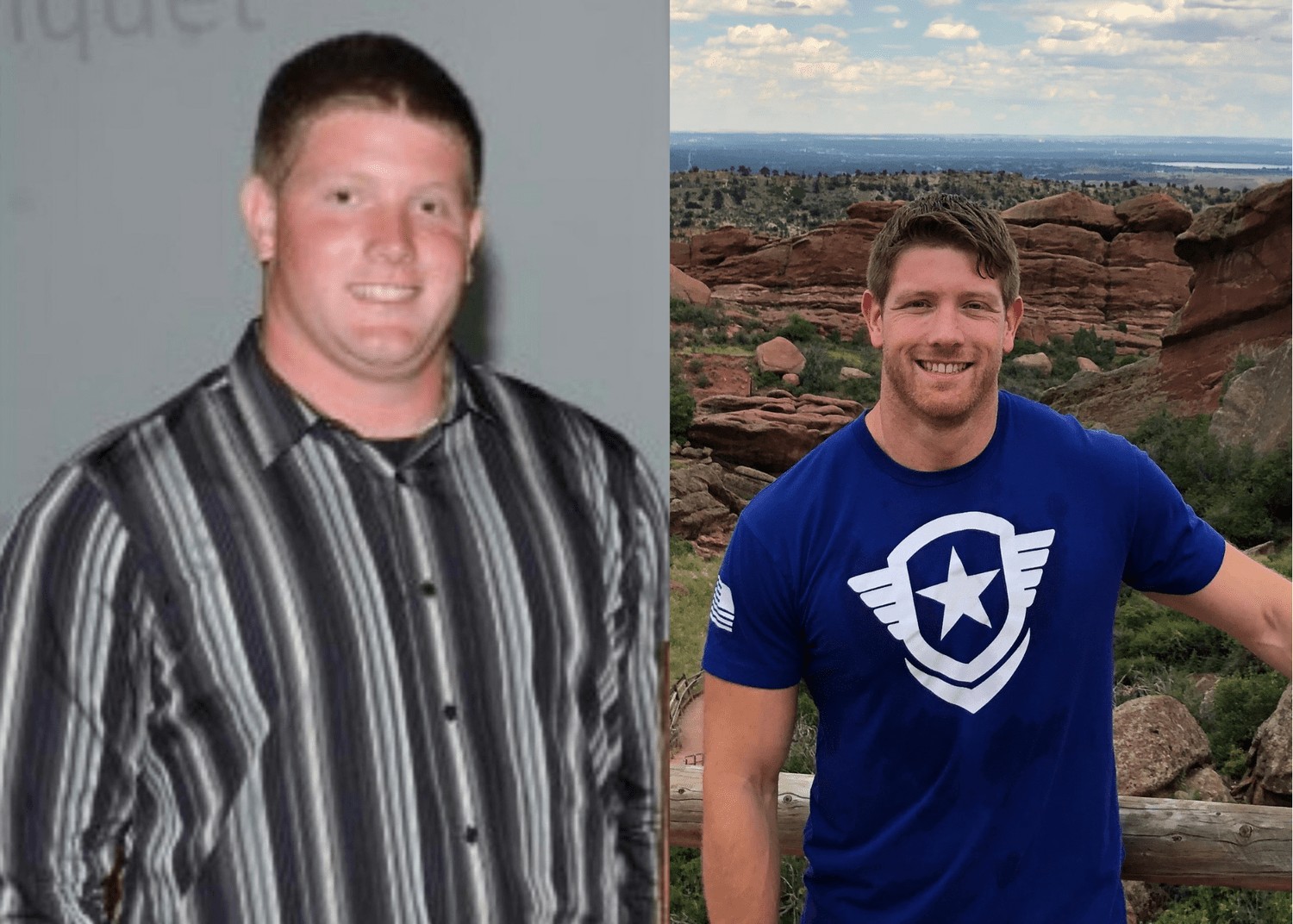 Dr. Jaban Moore before and after his own health transformation