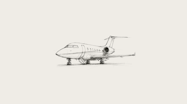 Executive jet on the ramp