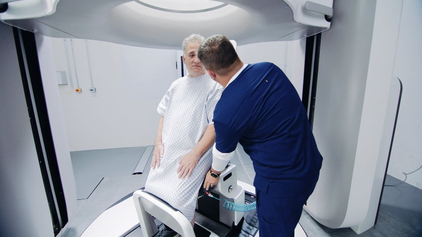 Leo Cancer Care upright radiotherapy machine
