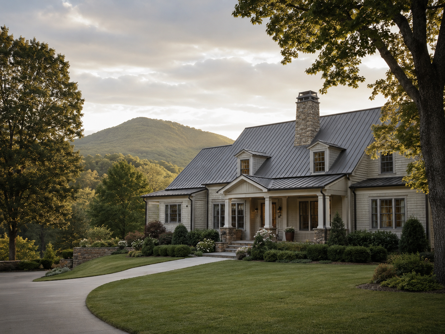 A well-kept home exterior being checked on