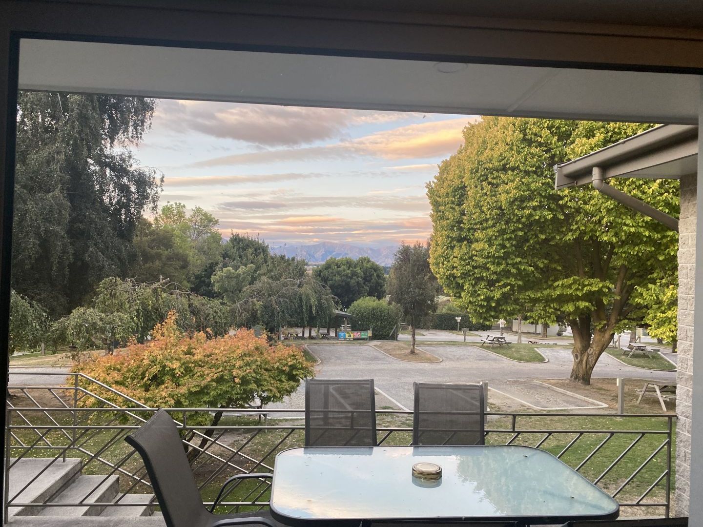 View from the lounge at Wanaka Top 10 Holiday Park.