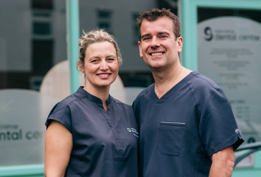 Dentist examining a patient's tooth at Stoke Bishop Dental Centre