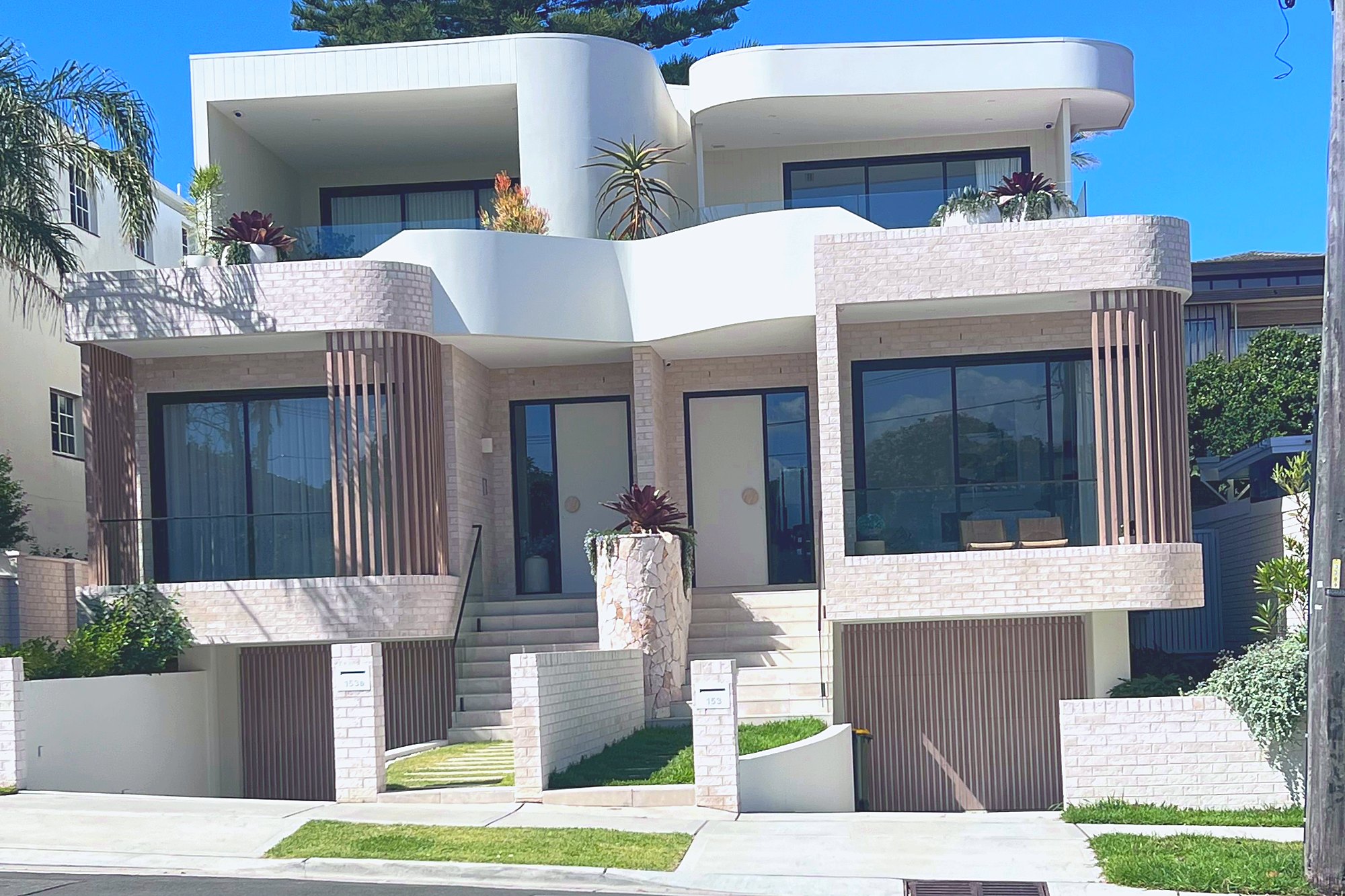 Modern residential house on a suburban street