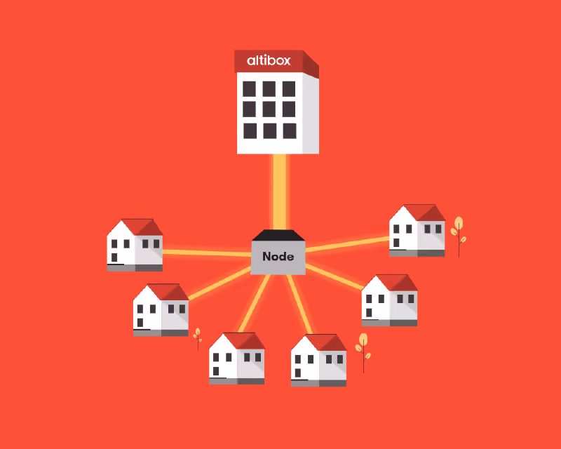 Illustrasjon: egen fiberkabel fra sentralen helt hjem