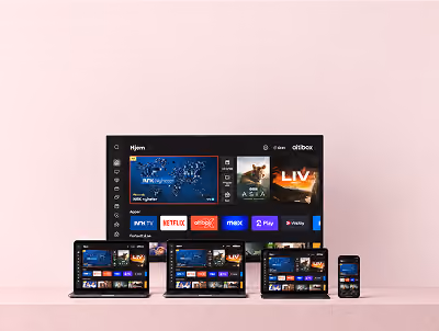Altibox TV vist på TV, laptop, nettbrett og mobil