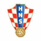 Red and white checkered shield with blue vertical stripe and letters HNS above a gold soccer ball.