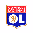 Olympique Lyonnais soccer club emblem with gold lion and blue letter L.