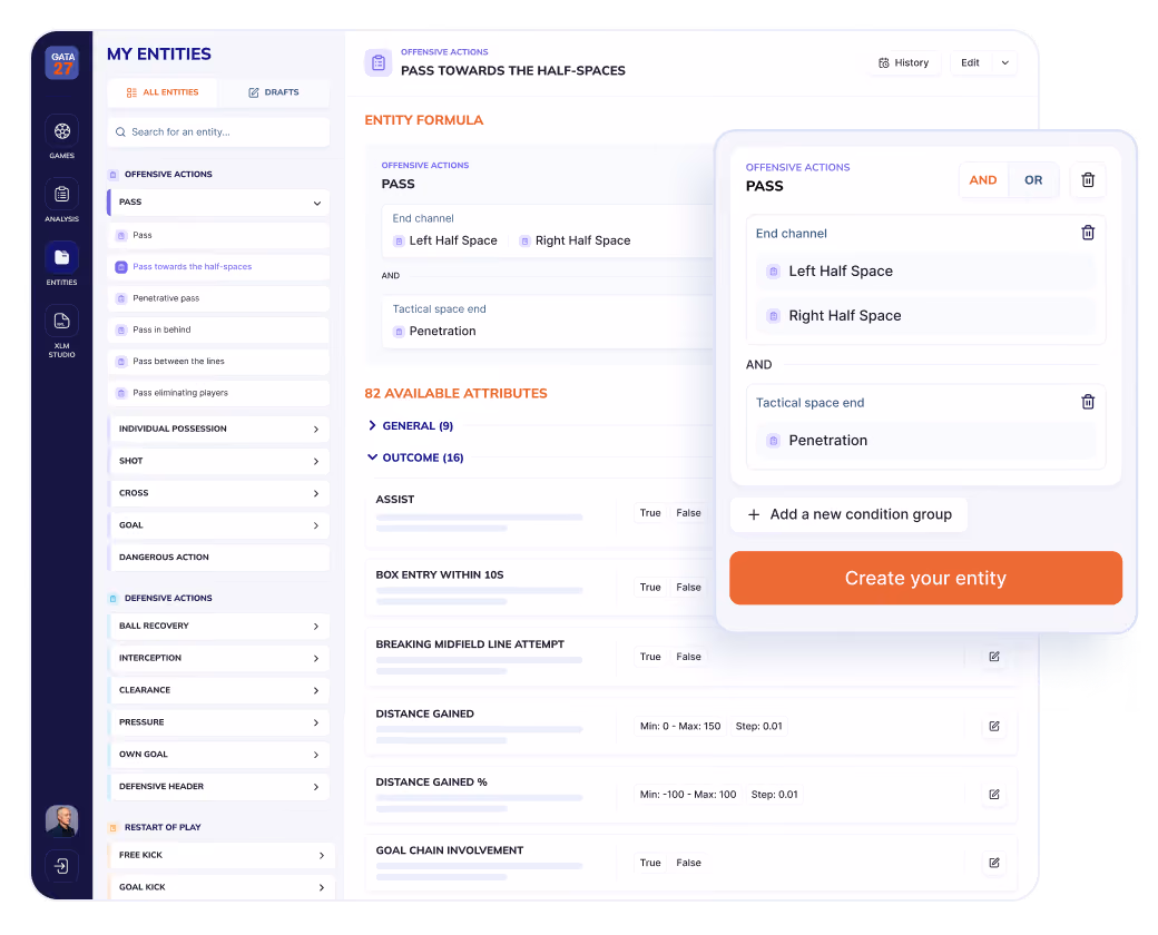 GaTa 27 — bespoke football analytics module interface