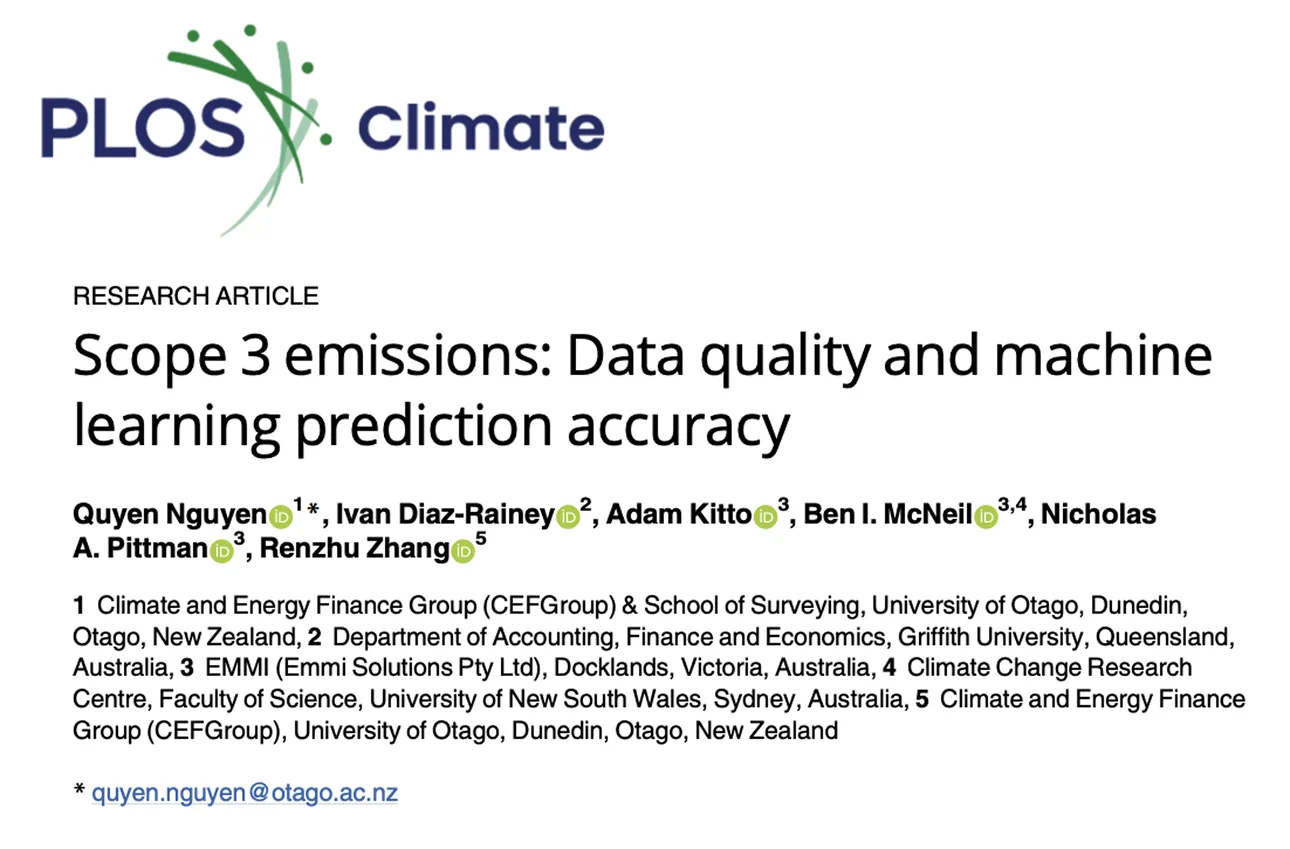 Emmi research on Scope 3 under-reporting, published in PLOS Climate
