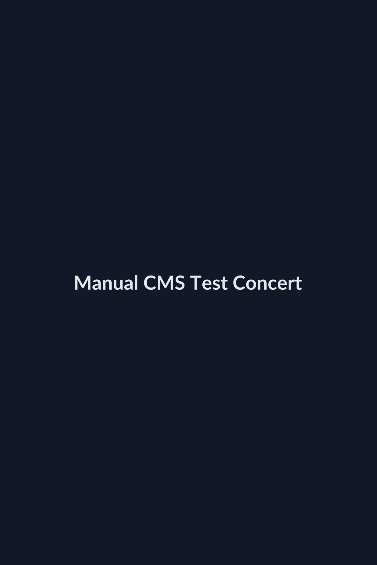 Manual CMS Test Concert