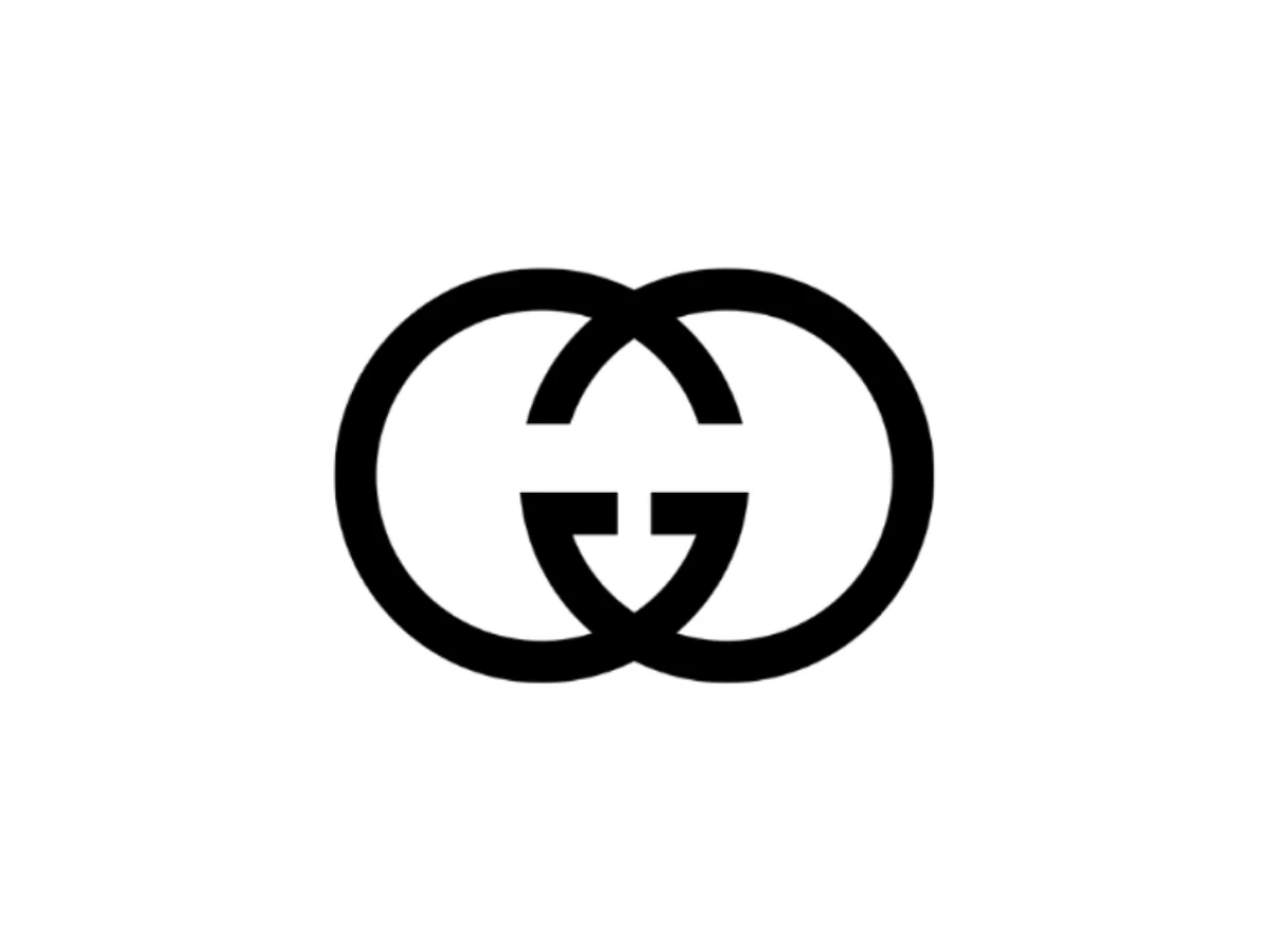 Interlocking double G logo in black on a white background.