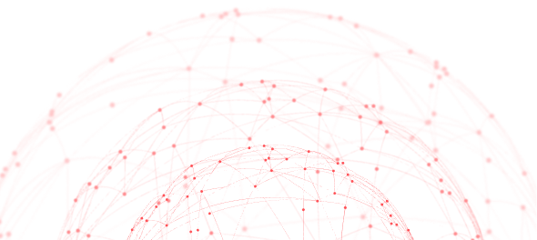 Red interconnected lines forming a spherical network pattern 