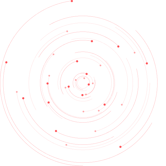 Red dots connected by curved lines forming a spiral pattern 