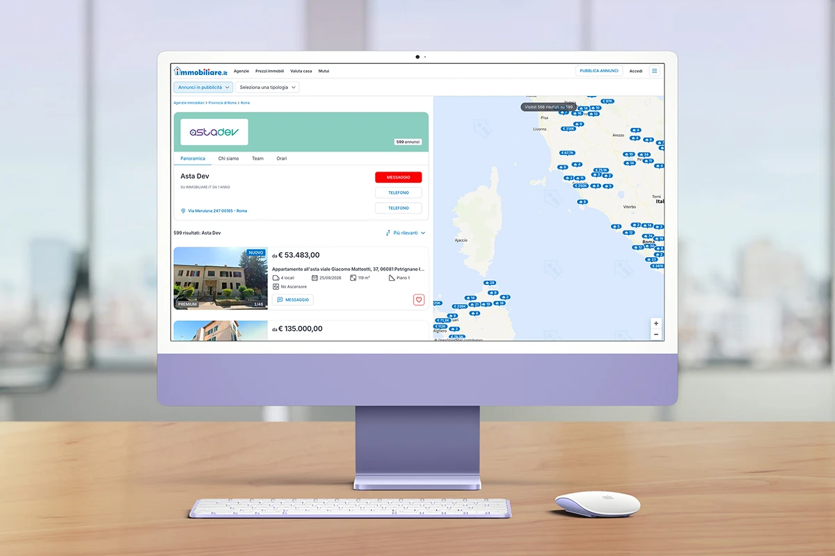 Ricerca immobili sul profilo di Asta Dev sul sito Immobiliare.it