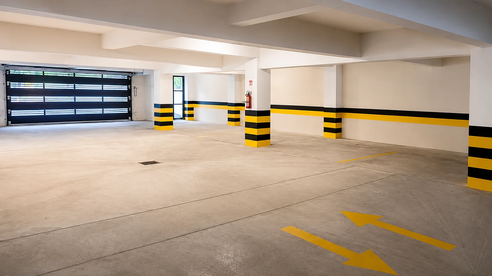 Quince Sur underground parking garage