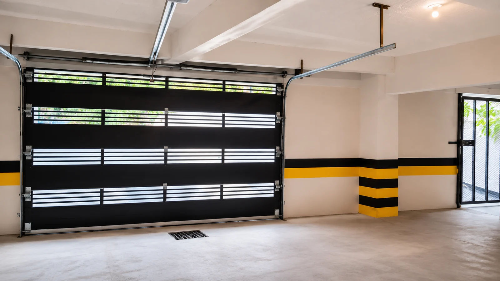 Gated vehicle entry to the Quince Sur underground garage