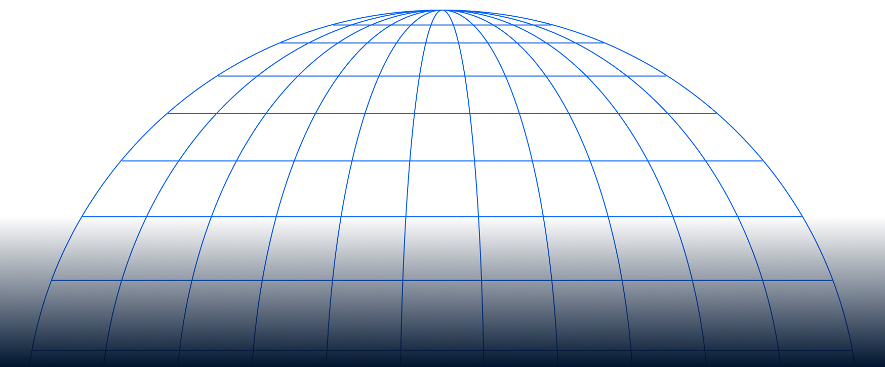 A blue grid globe with three markers representing Germany, UAE, and India, indicated by their flags and labels.