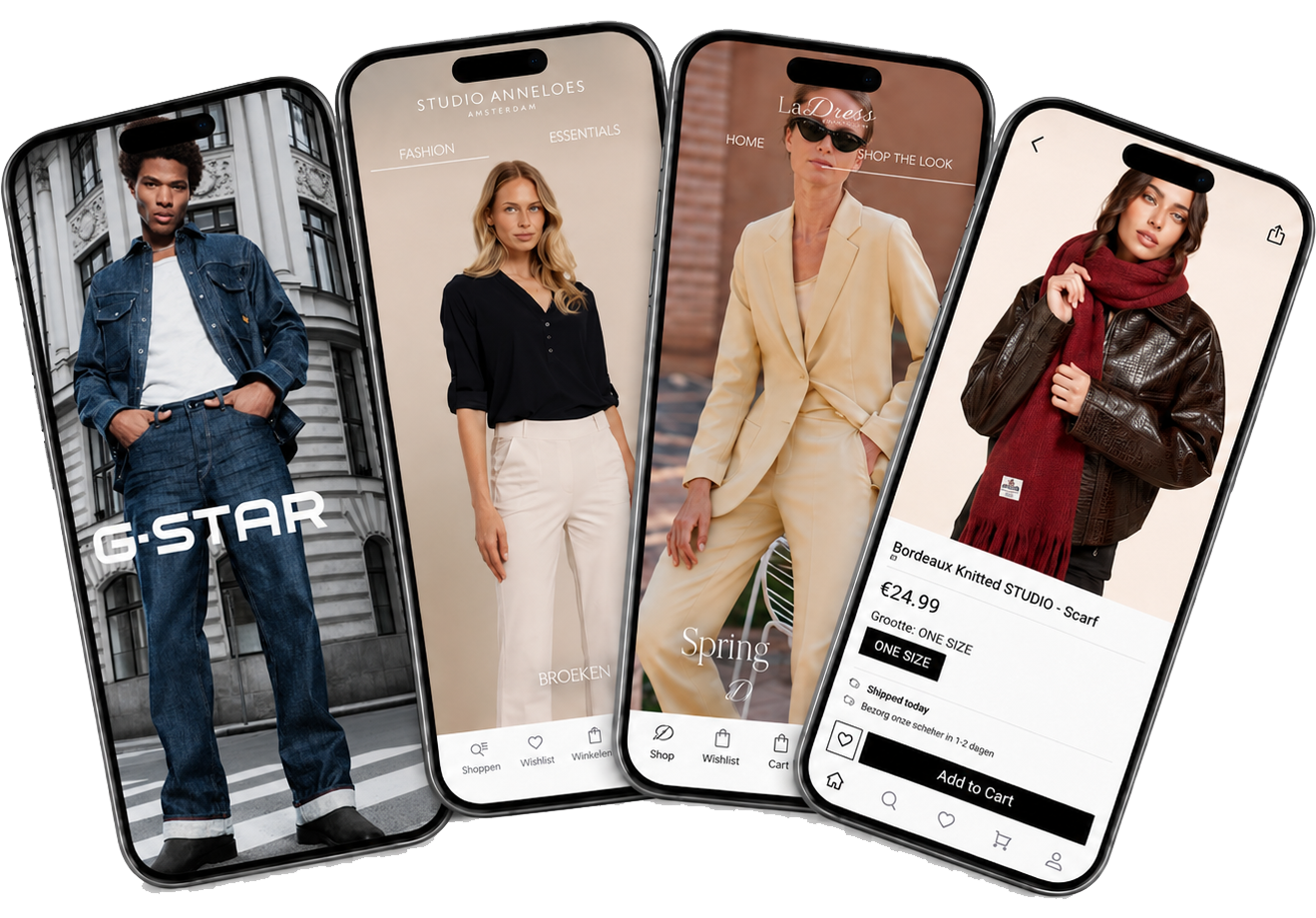JMango360 client shopping app shown on mobile