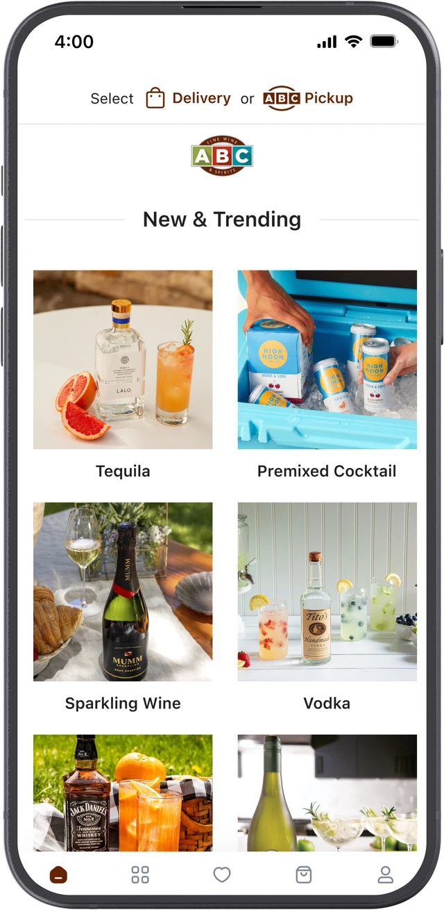 ABC app home screen, New and Trending