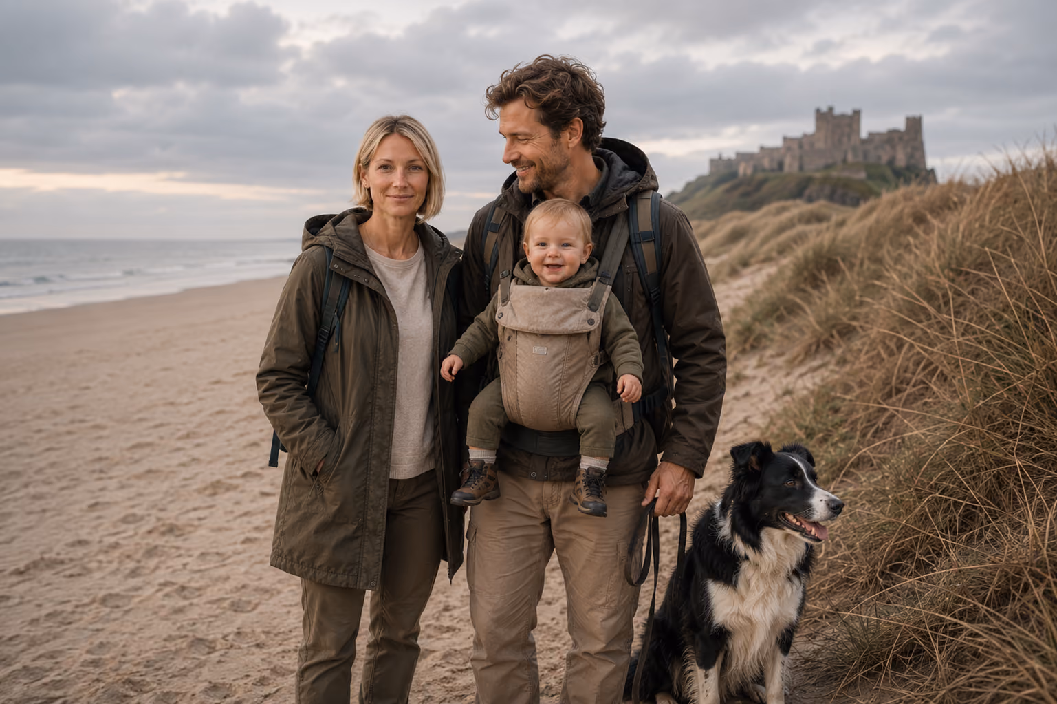 Tom, Lucy, Flynn and Meg together in Northumberland