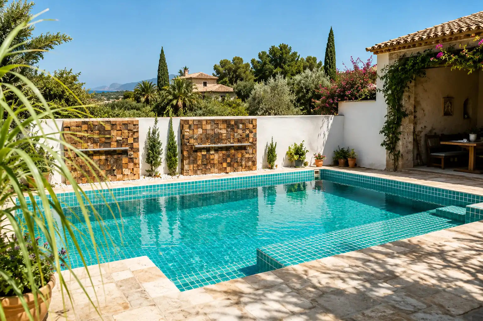 Moderne Schwimmbadtechnik für eine Villa