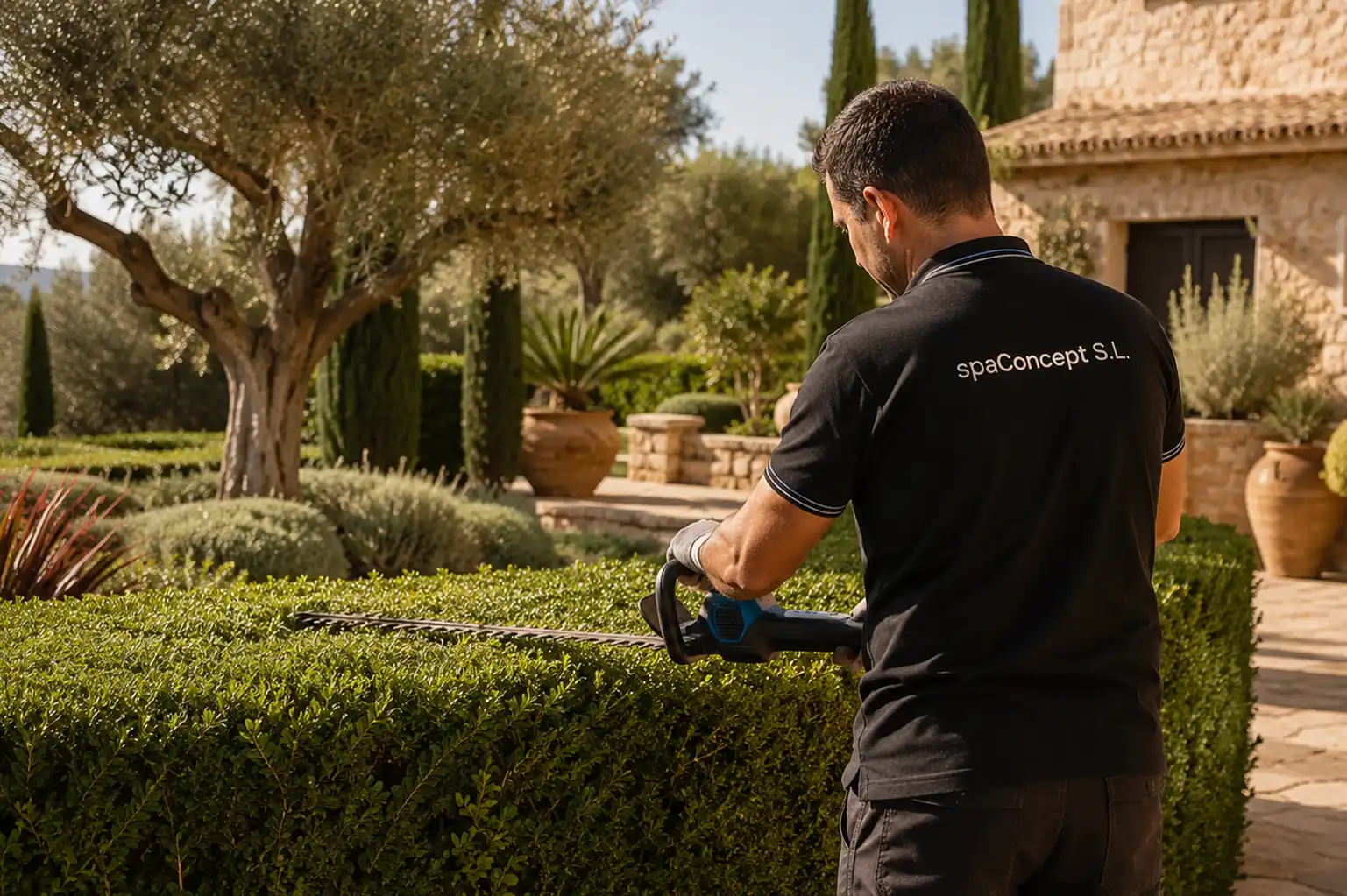 Mediterrane Außenanlage einer Finca auf Mallorca