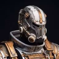 Avatar illustré d'un joueur en armure et masque futuristes