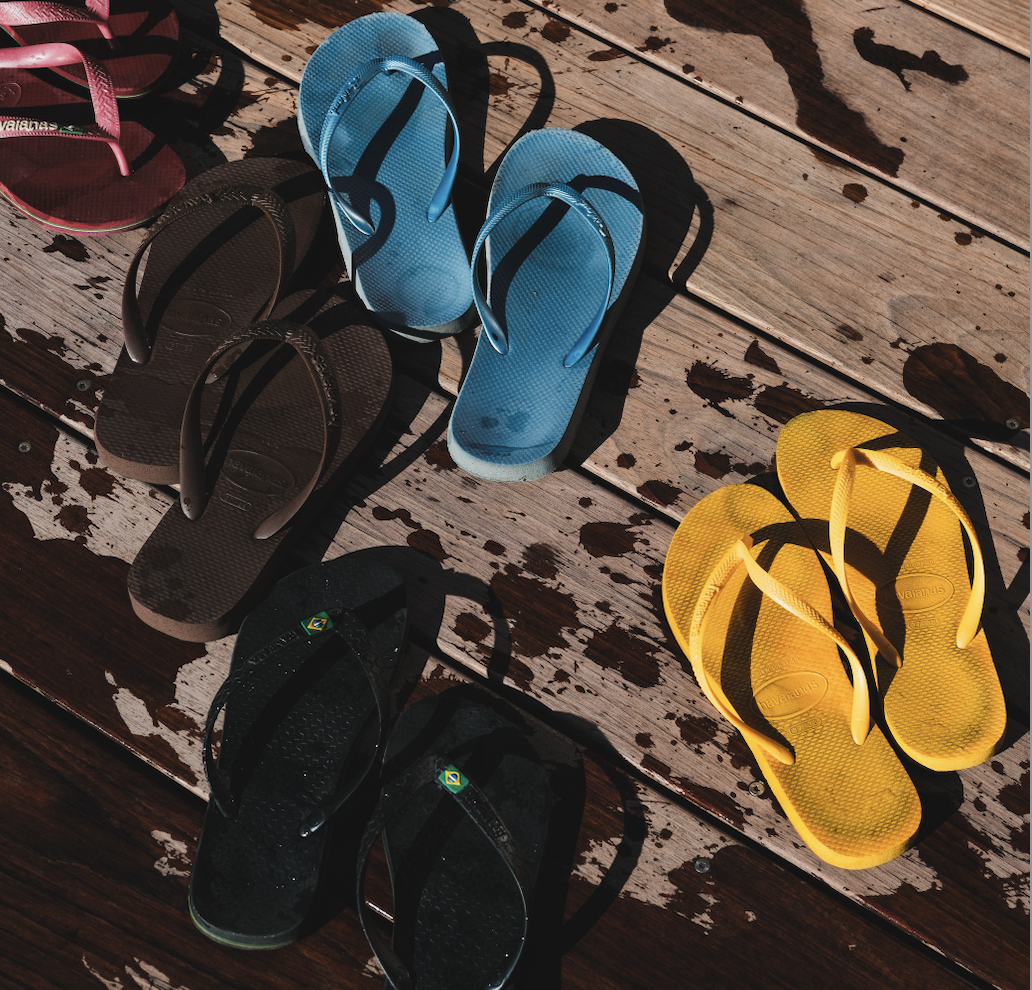 Swimming sandals on the terrace