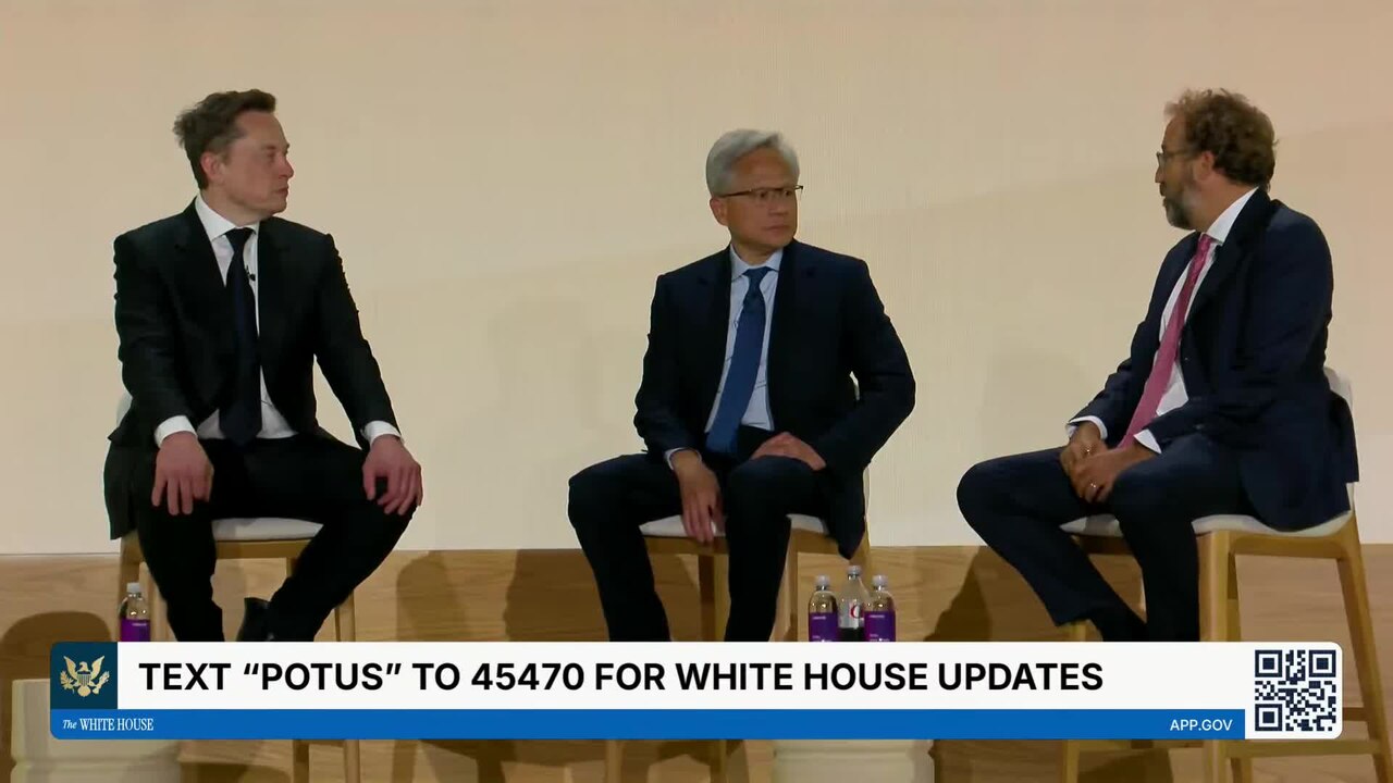 Musk og Nvidia-sjefen på scenen da USA lanserte KI-portal