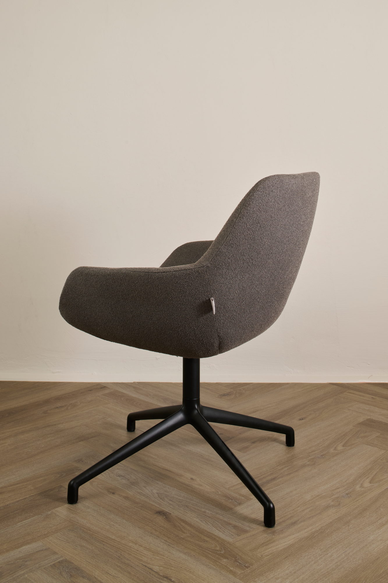 Sinum Armchair in Graubraun, schräge Rückansicht
