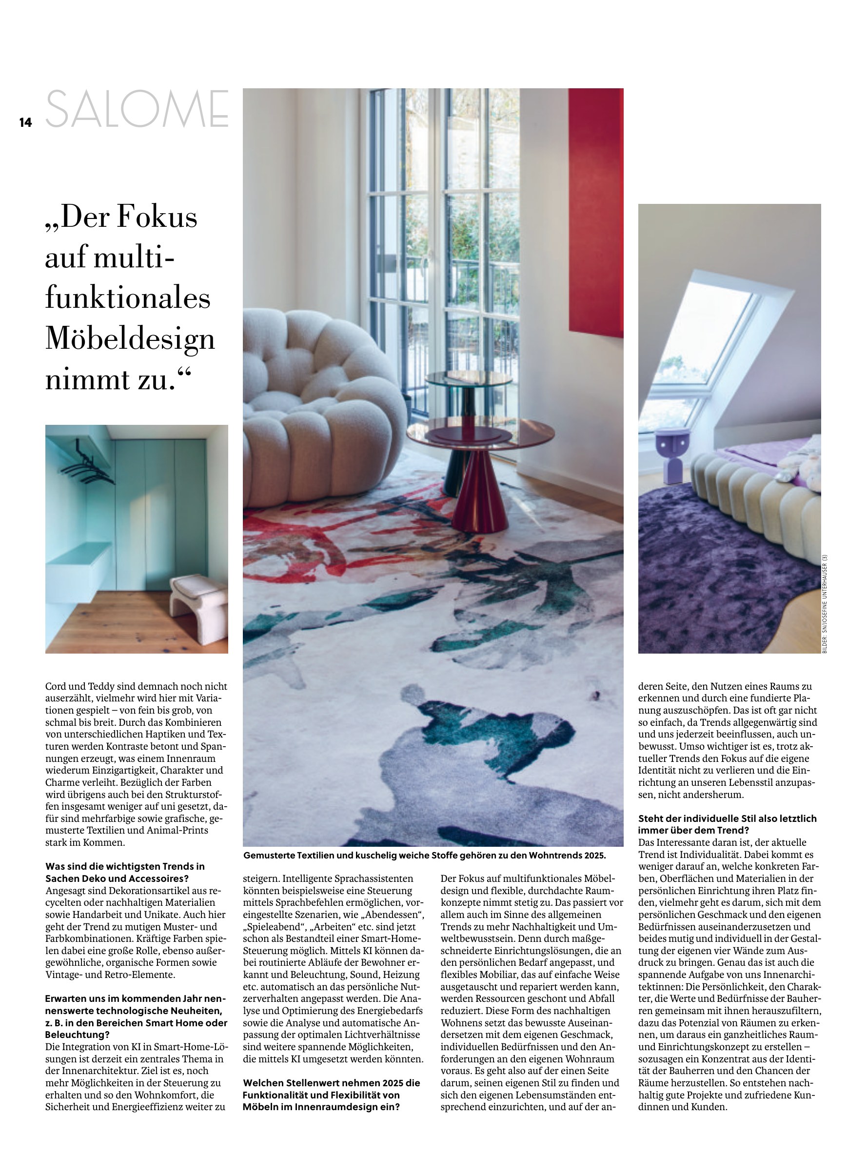Salome Magazin, Interview Der Trend ist Individualität – Seite 2