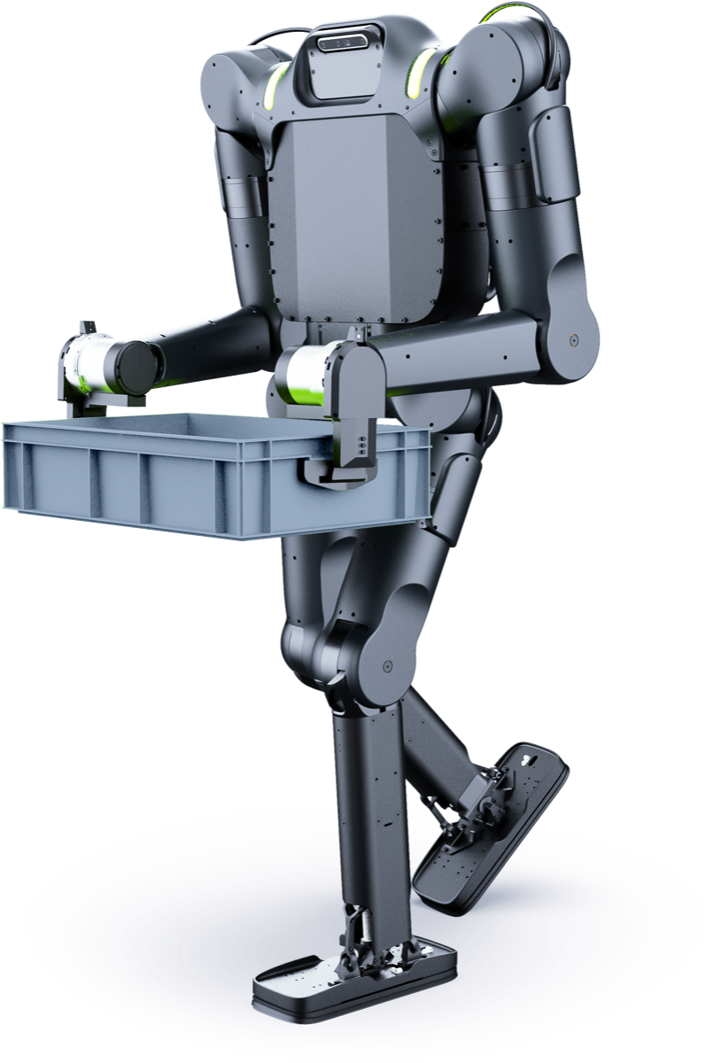 Calvin robot working alongside people in a factory