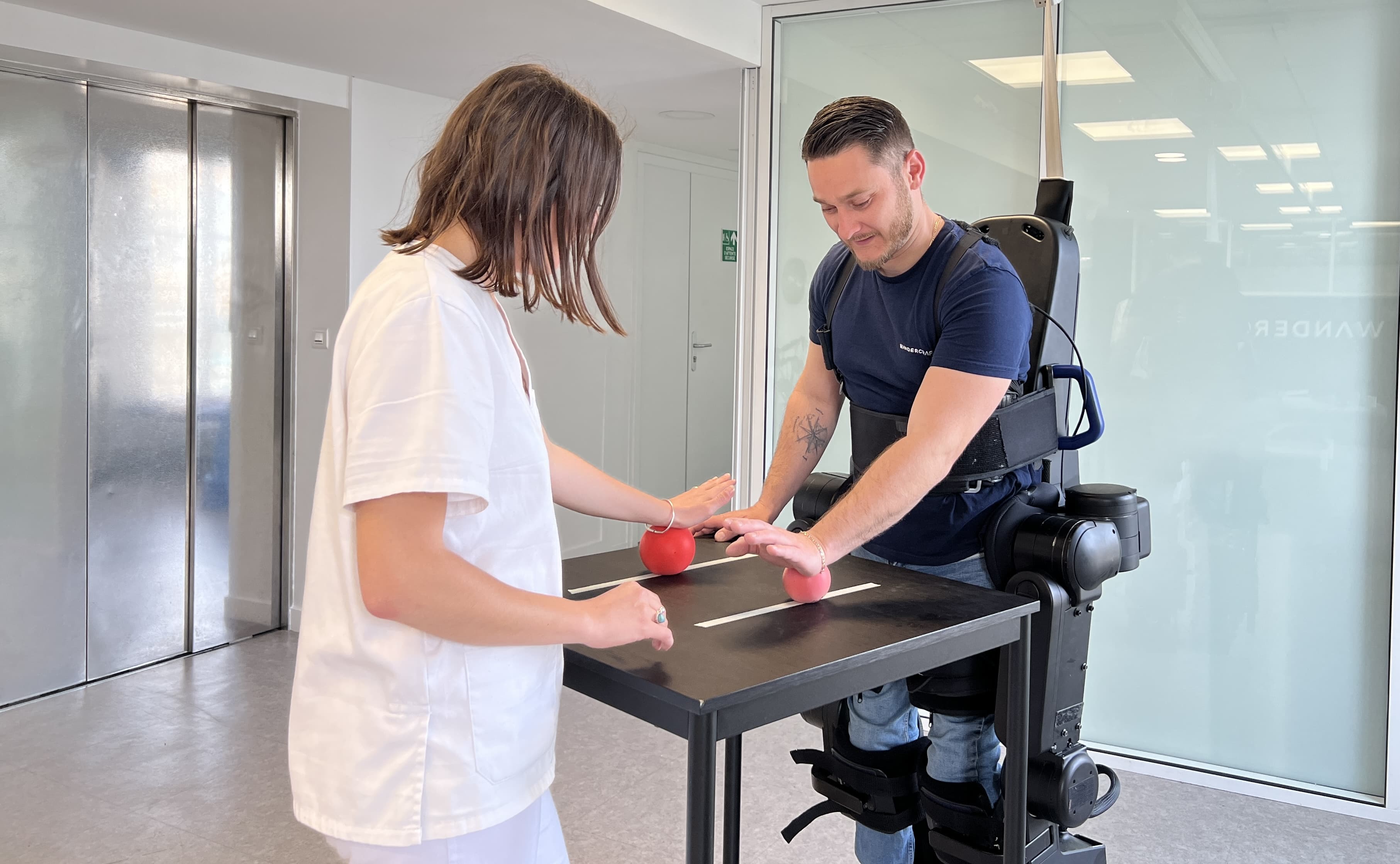Patient using Atalante X with a ball