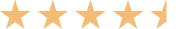 Rating graphic showing four full stars and one half star in a row, totaling 4.5 stars.